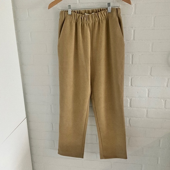 OAK+FORT Women’s Lounge pants Minimalist Faux Suede Camel/Tan Sz S - Picture 8 of 16